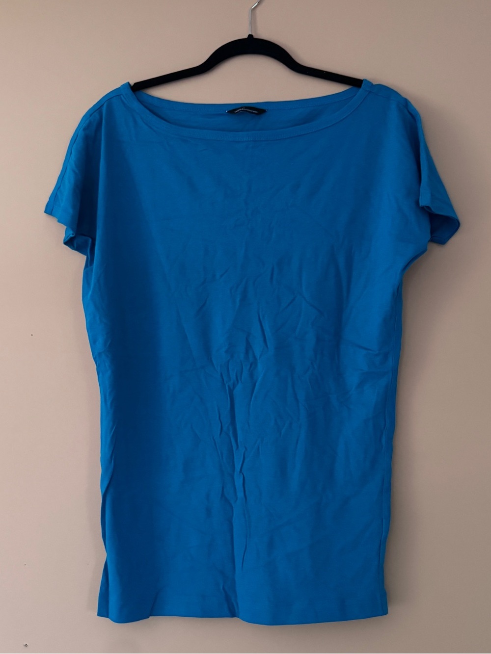 NWOT Bright Blue Boatneck Short Sleeve Tee